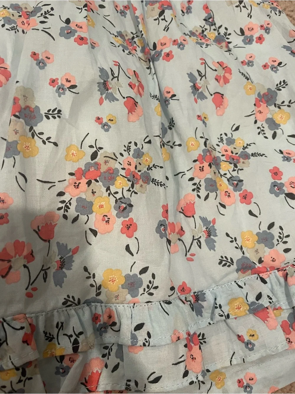 Laura Ashley Pale Blue Floral Ruffle Dress
